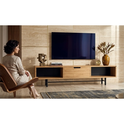 Szafka RTV-69 Drewno Lite Dąb Loft Lakier Rozmiary od 100 cm do 200 cm PREMIUM